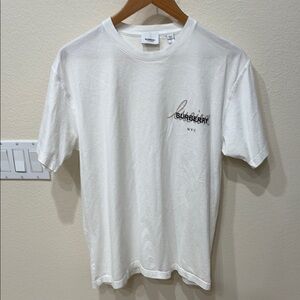 Burberry Lucien NYC White Tee Shirt—FANTASTIC!  Rare!!  Like New—Size Small